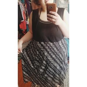 Catherine's Petite Black and White Maxi Dress